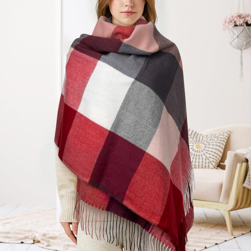 BLATIAL Store Womens Scarf Winter Blanket Large Scarves Thick Soft Warm Plaid Chunky Scarfs - Image 4